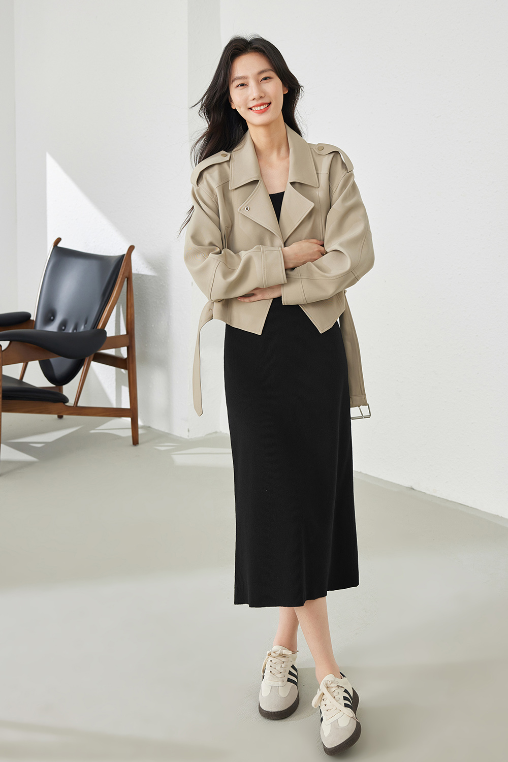 Big Lapel Elegant Windbreaker-VIMLYSTORE