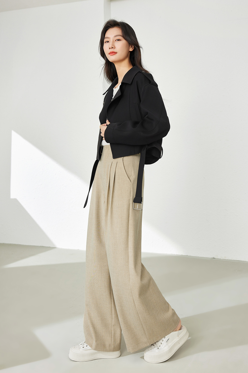 Big Lapel Elegant Windbreaker-VIMLYSTORE