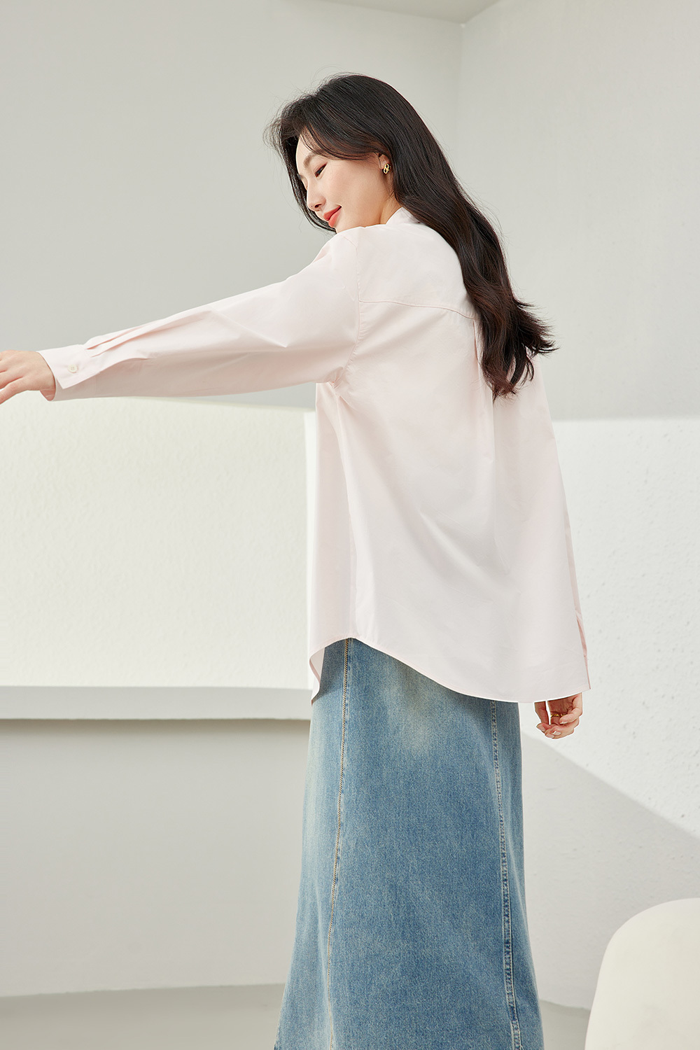 Turn-down Collar Lazy Cotton Shirt