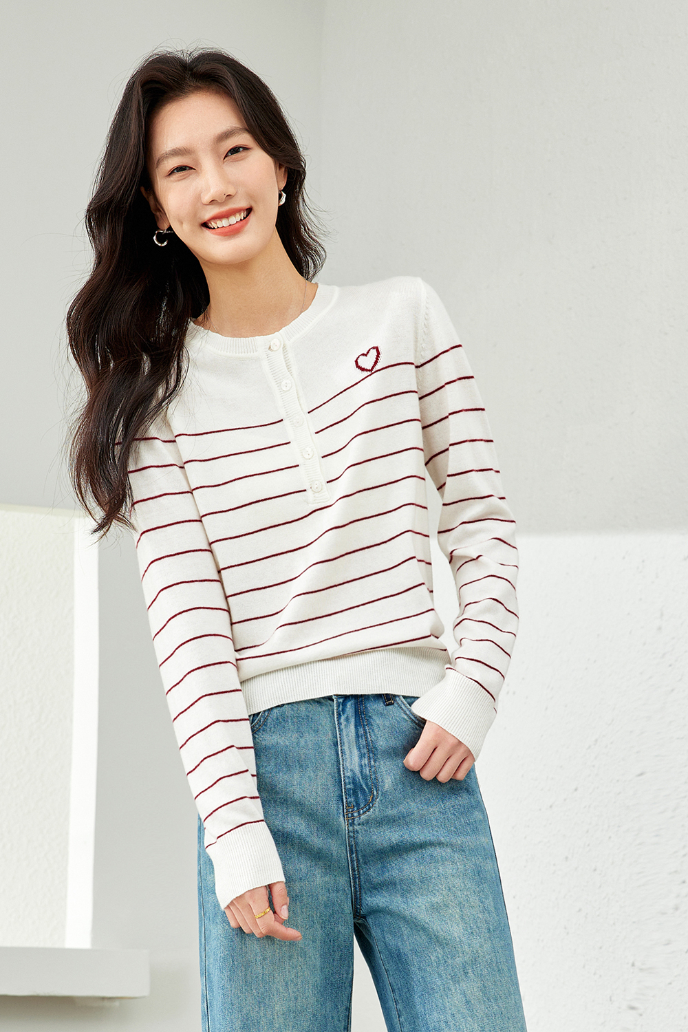Crew Neck Wool-Blend Sweater