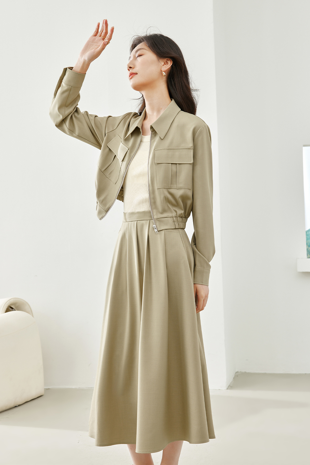 Fashionable Two Piece Suit Skirt