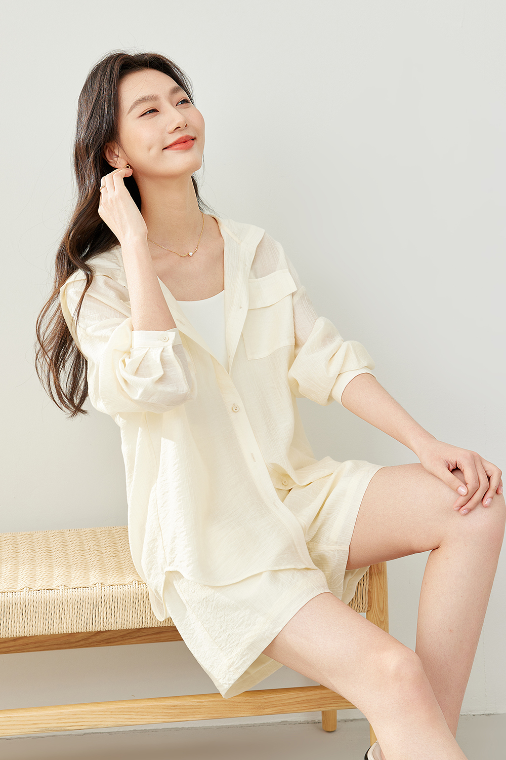 Solid Color Hooded Suit