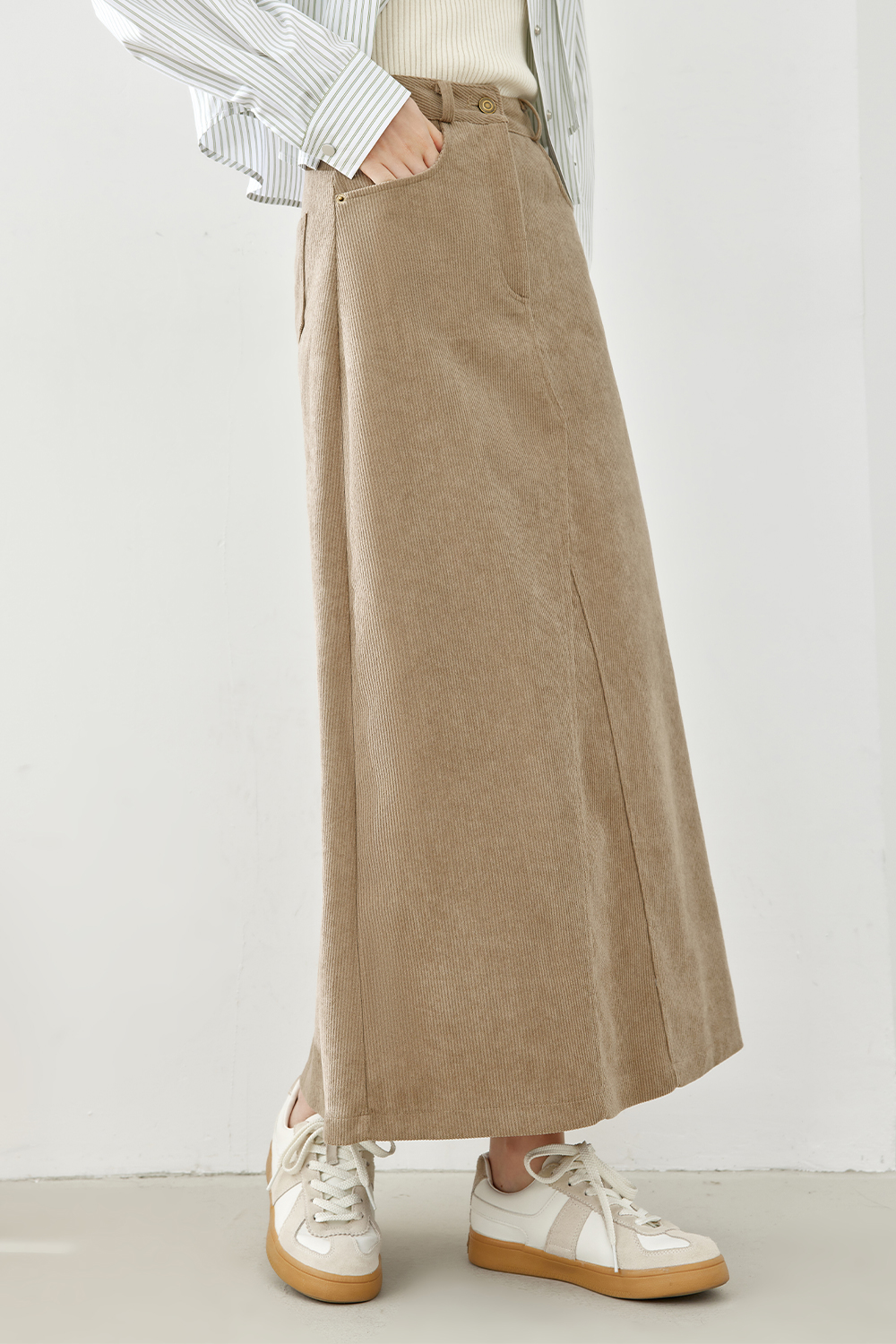 High-End Mid-Waist A-Line Skirt