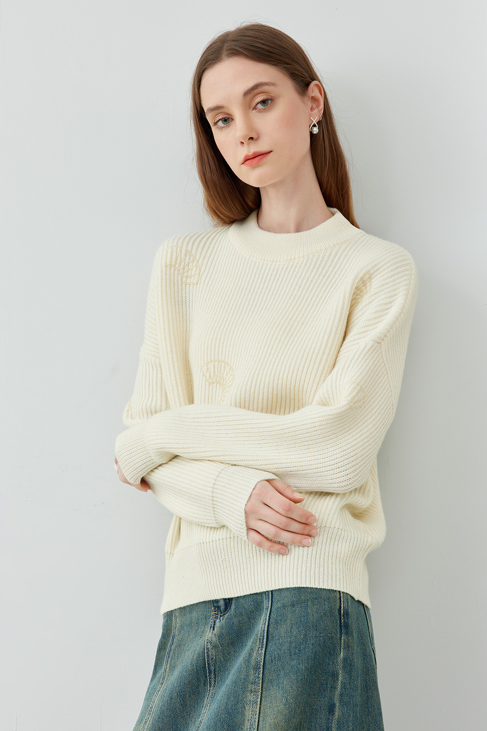 Woolen Sweater with Beaded Detail