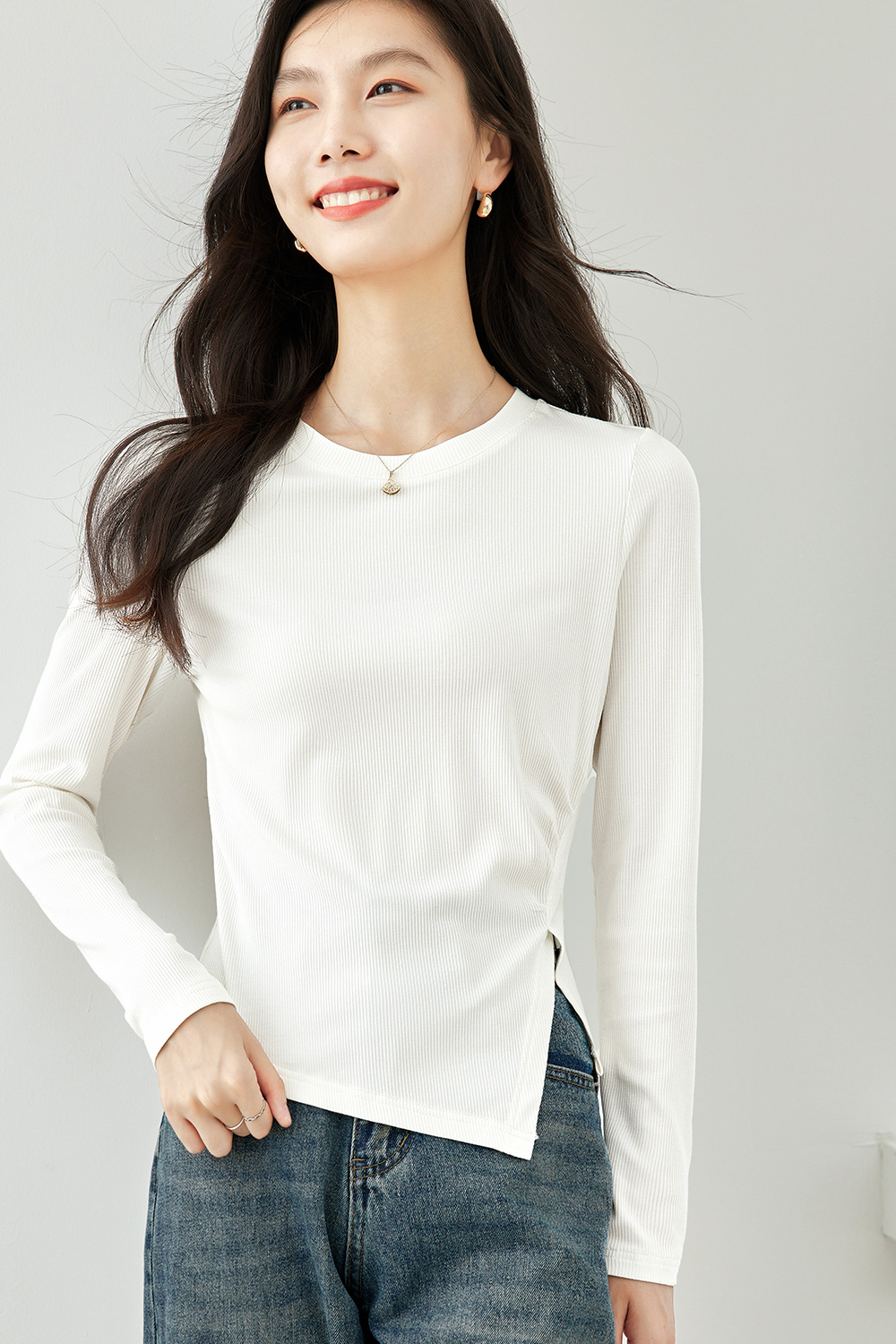 Pleated fashion T-shirt-VIMLYSTORE