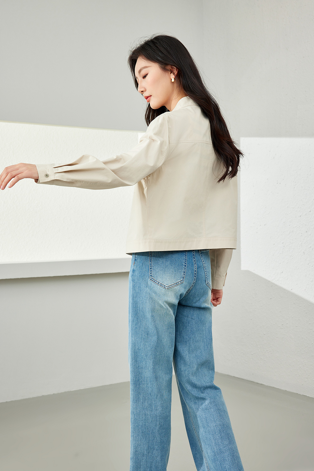 Pure Cotton Stand Collar Jacket