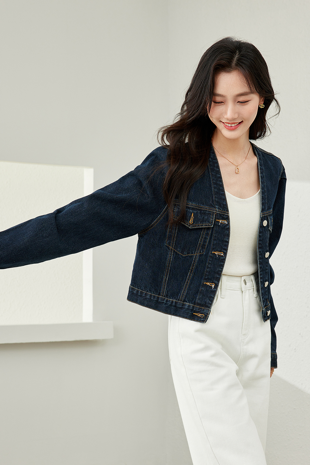 Casual Denim Short Jacket-VIMLYSTORE