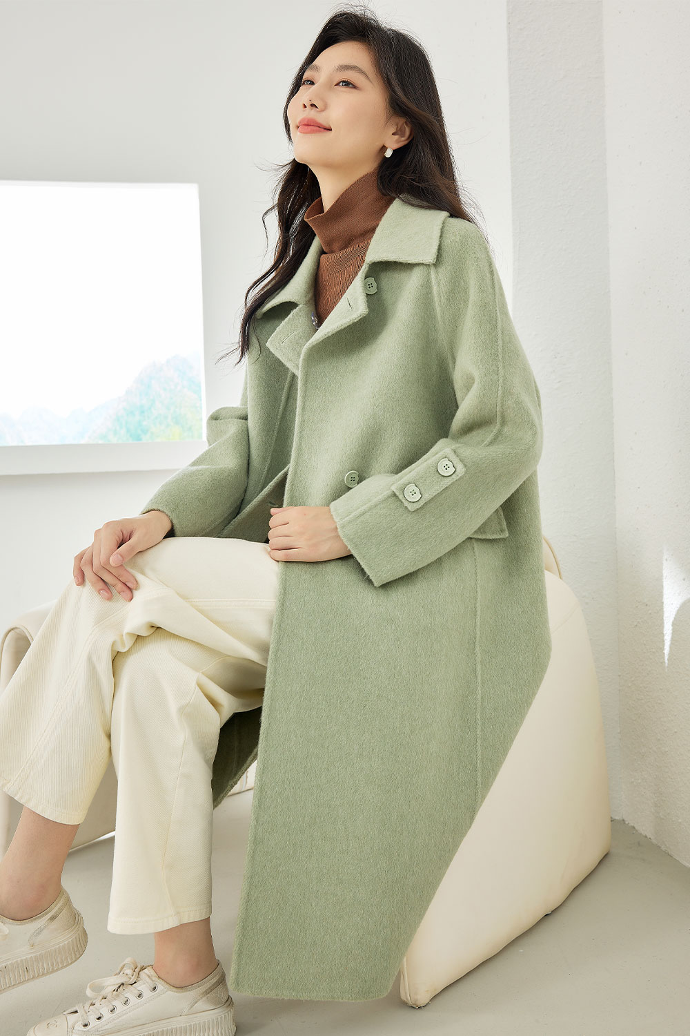 Minimalist Style Wool Coat-VIMLYSTORE