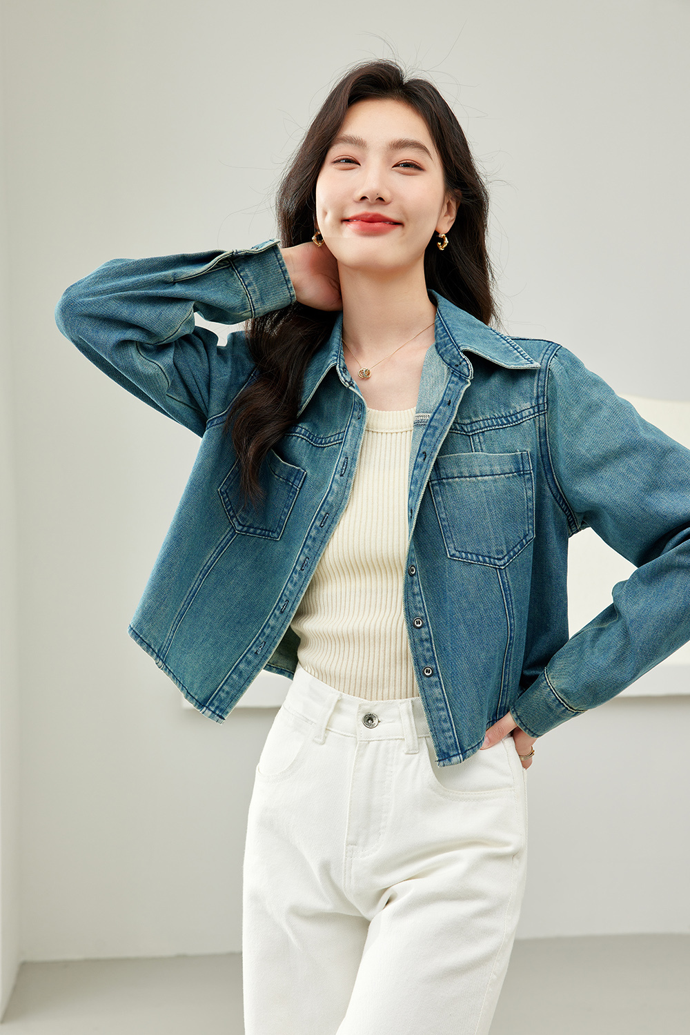 Washed Blue Denim Shirt