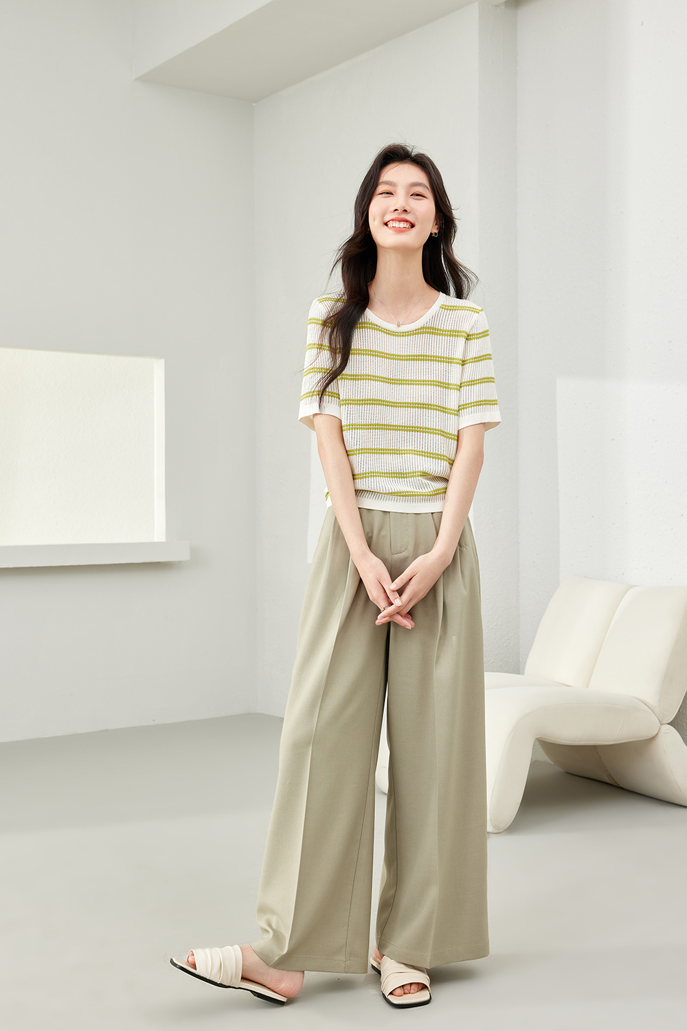 Drawstring Knitted Sweater-VIMLYSTORE