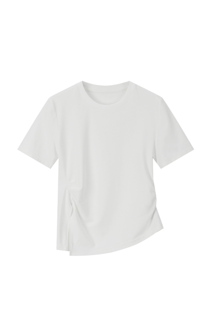 Waist Cinched Split Hem  T-Shirt
