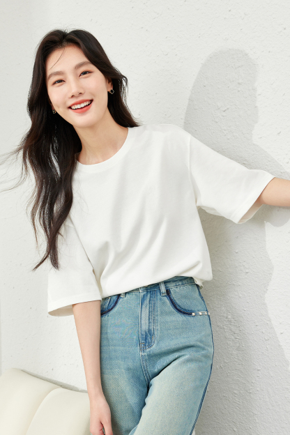 Solid Color Simple Short Sleeve T-Shirt
