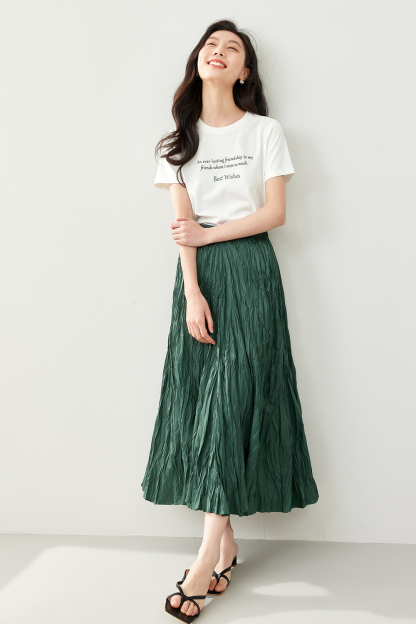 Flowy Pleated A-Line Skirt