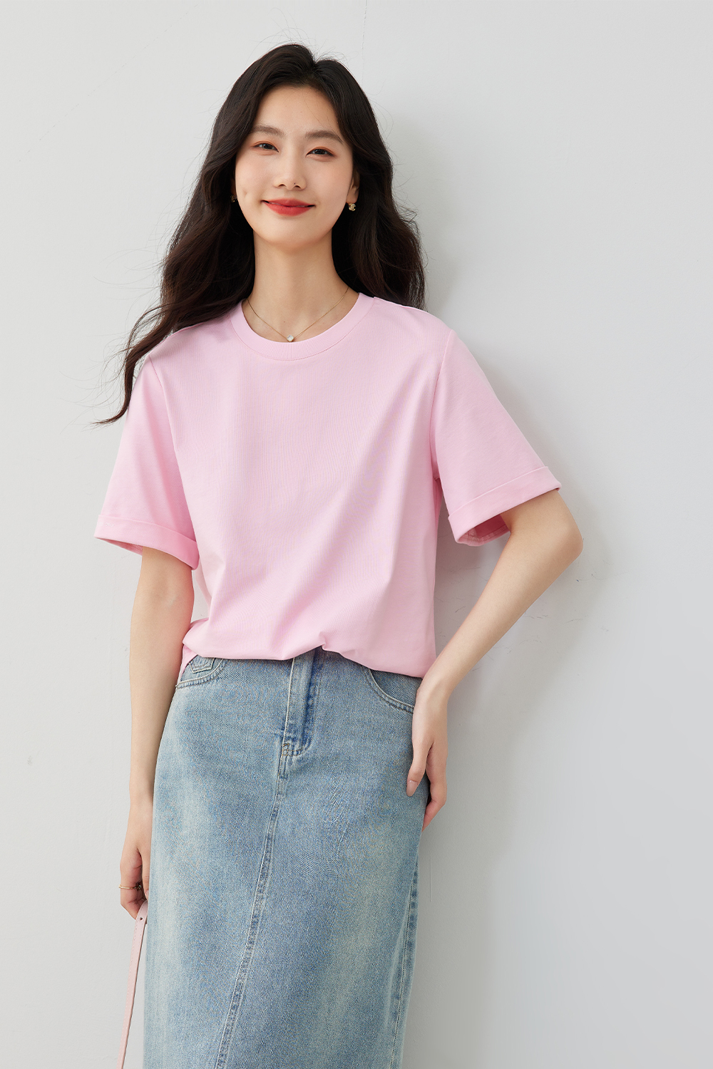 Simple Commuter Round Neck T-Shirt