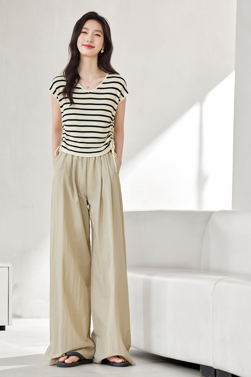 Temperament Striped Knitted Suit-VIMLYSTORE