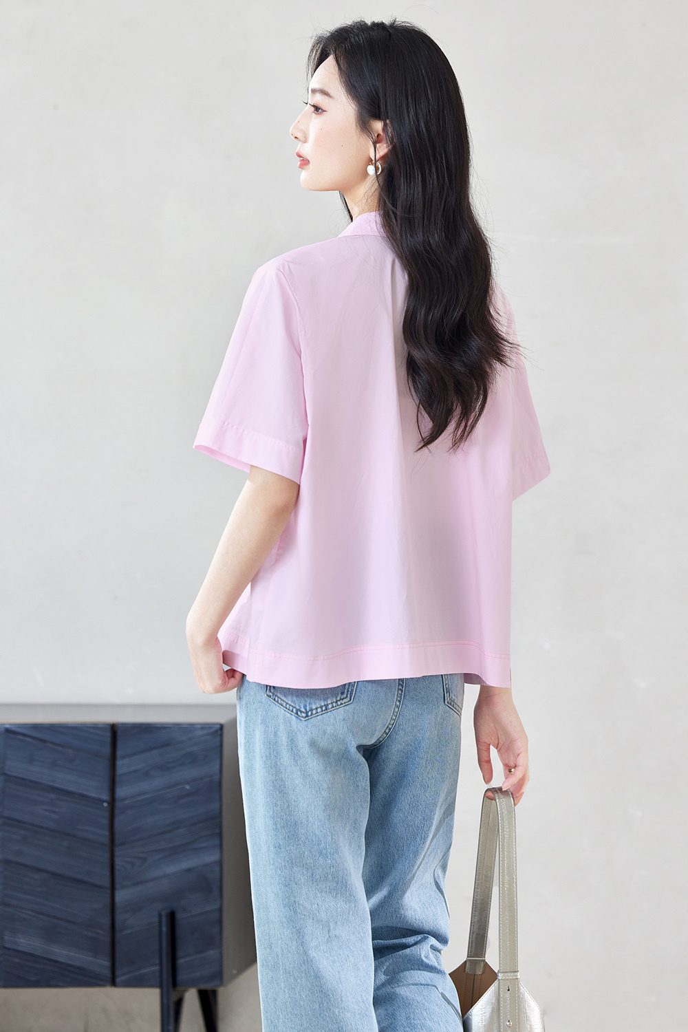 Solid Color Casual Sleeve Shirt