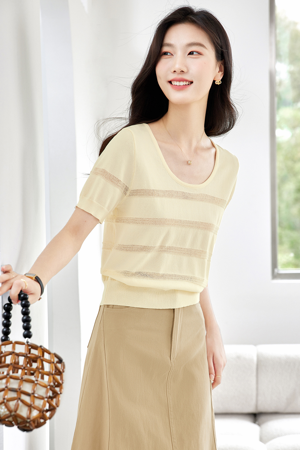 Striped Openwork Sweater