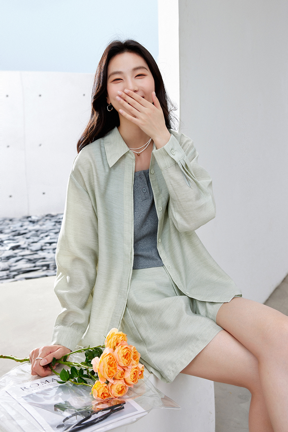 Solid Color Casual Suit