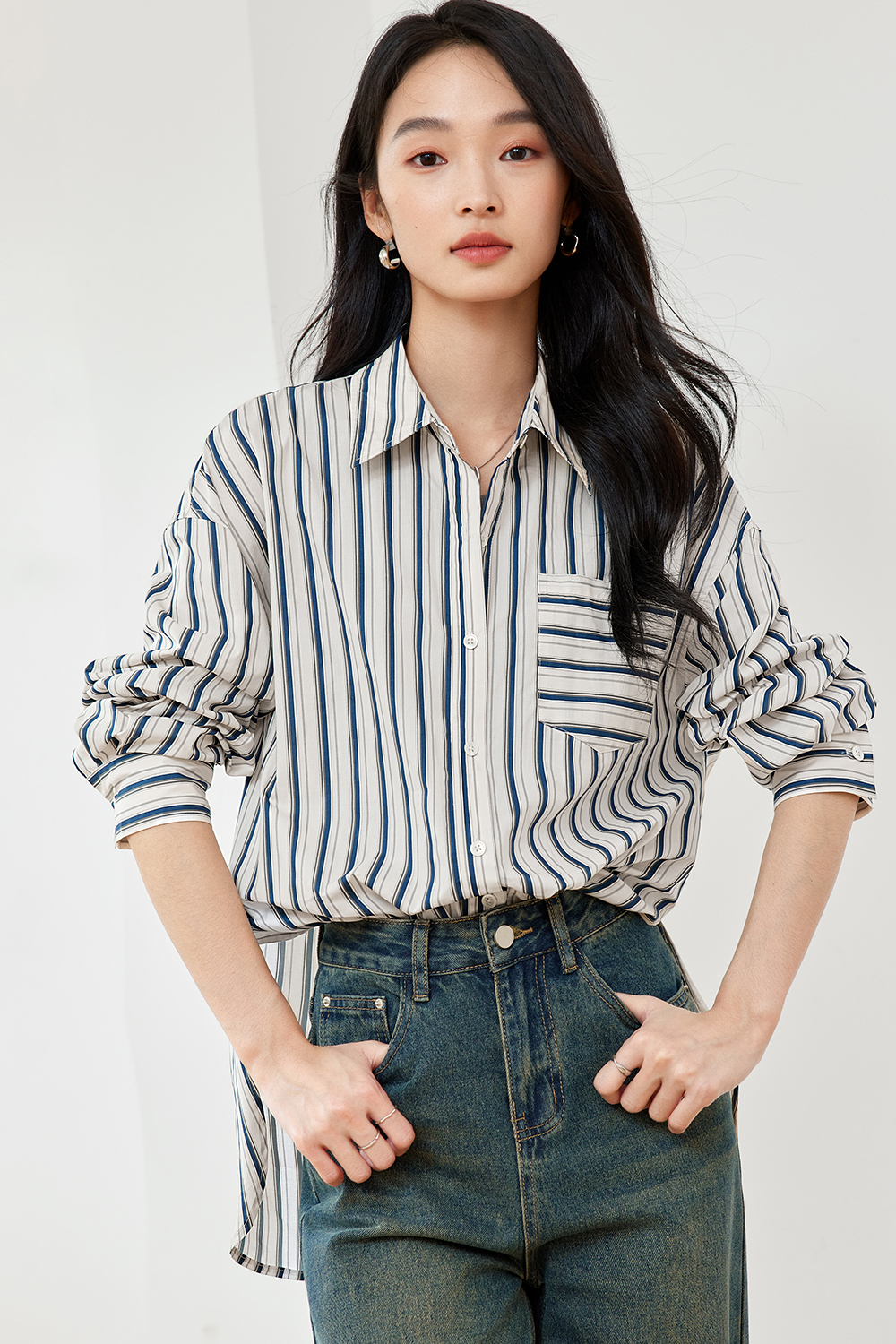 Pure Cotton Striped Fashion Shirt