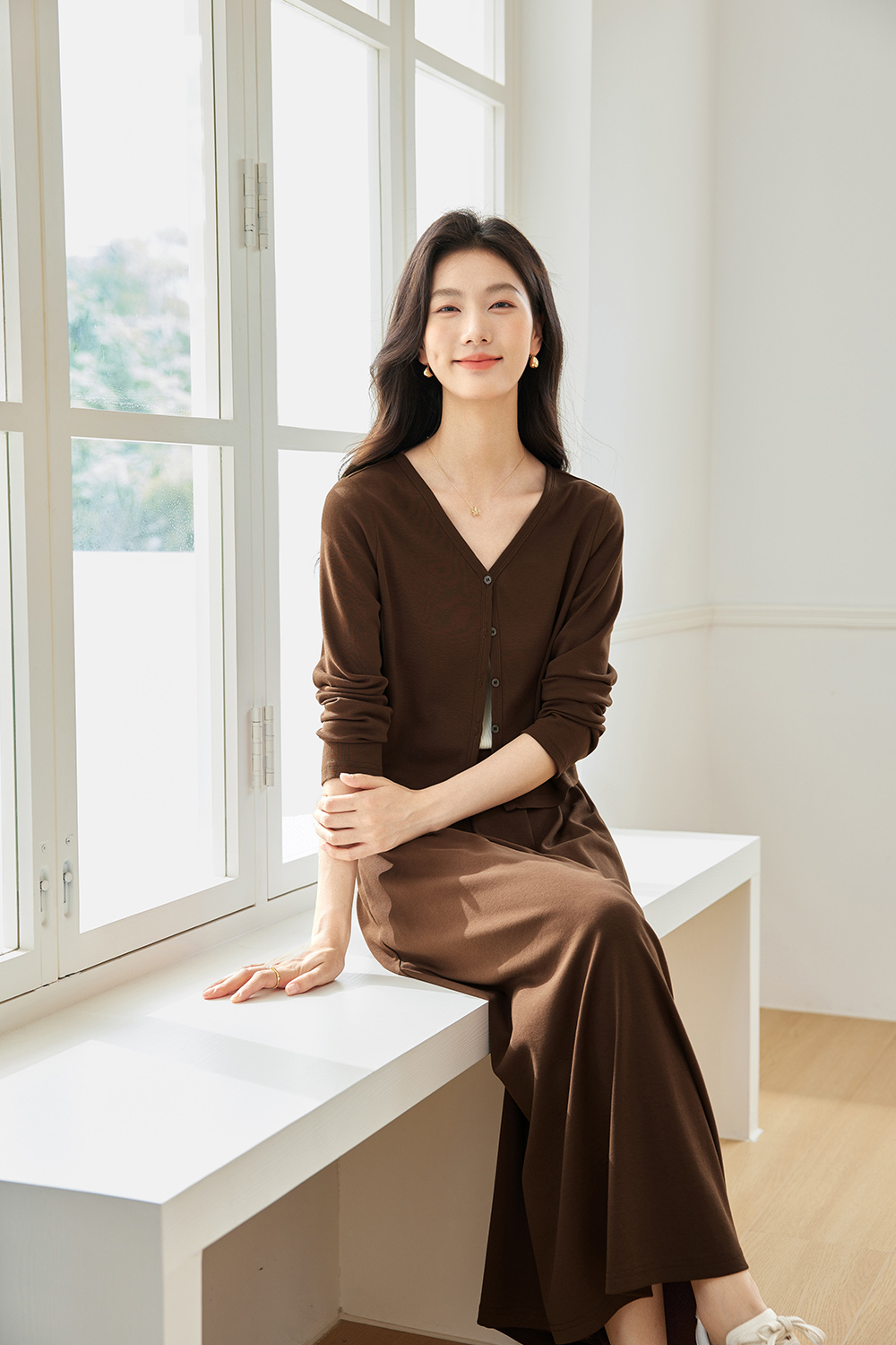 Lazy And Comfortable Cardigan Suit