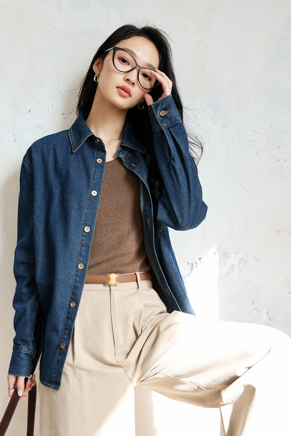 French Embroidered Denim Shirt