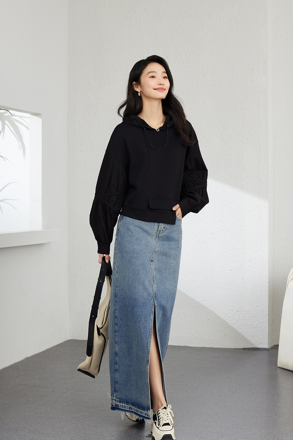 Irregular Design Hooded Sweatshirt