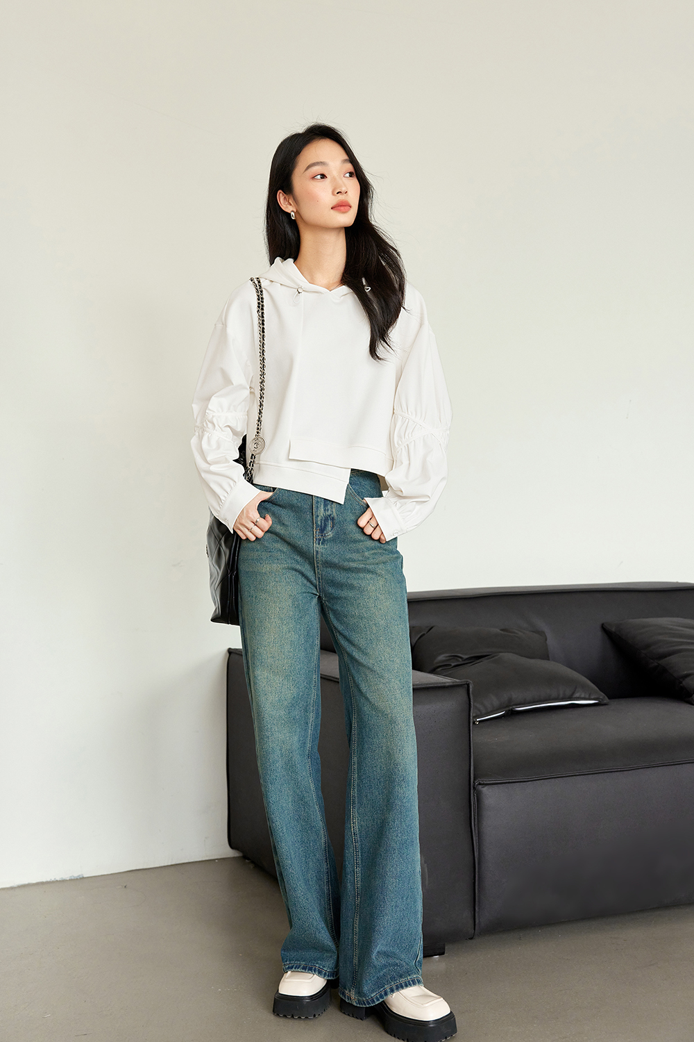 Irregular Design Hooded Sweatshirt