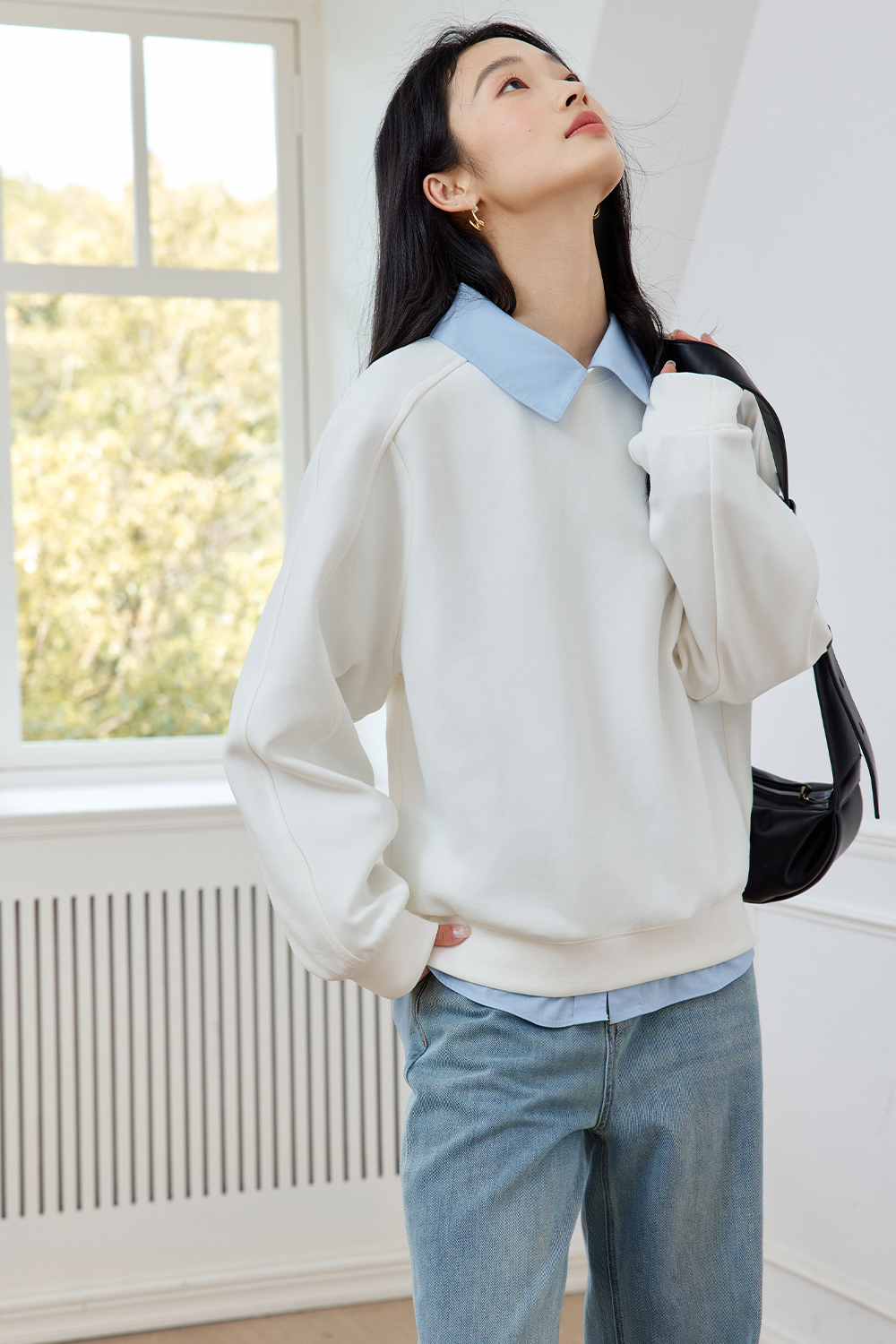 Fashion Pure White Sweatshirt