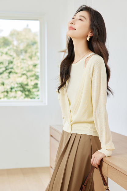 Gentle Temperament Knitted Two-Piece Set