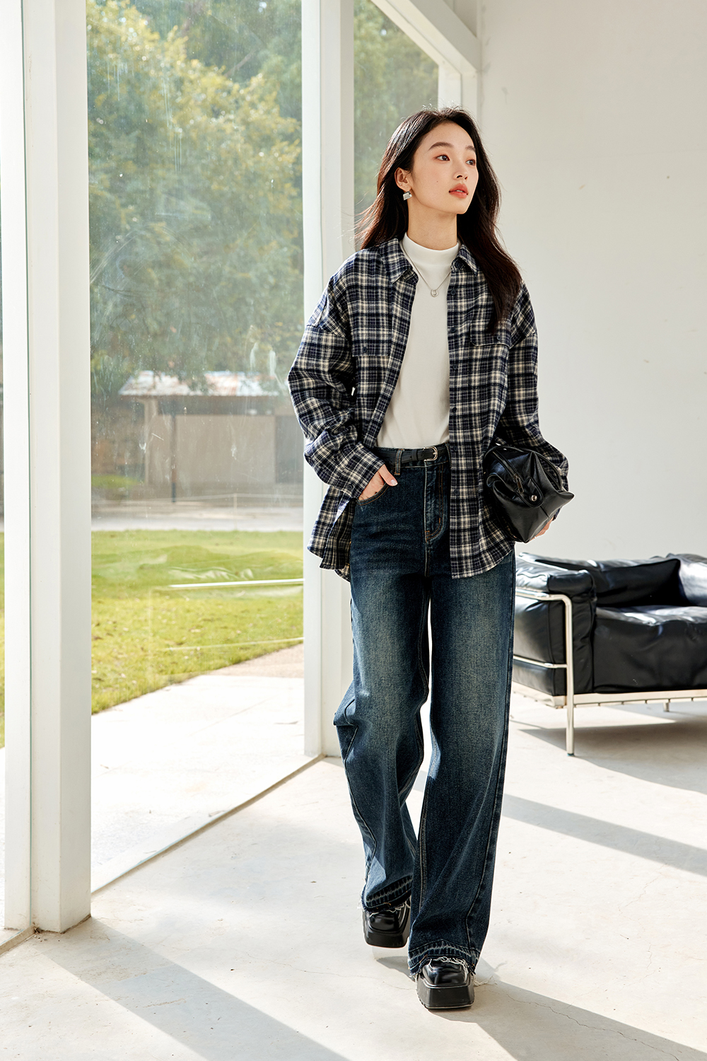 American Retro Plaid Shirt-VIMLYSTORE