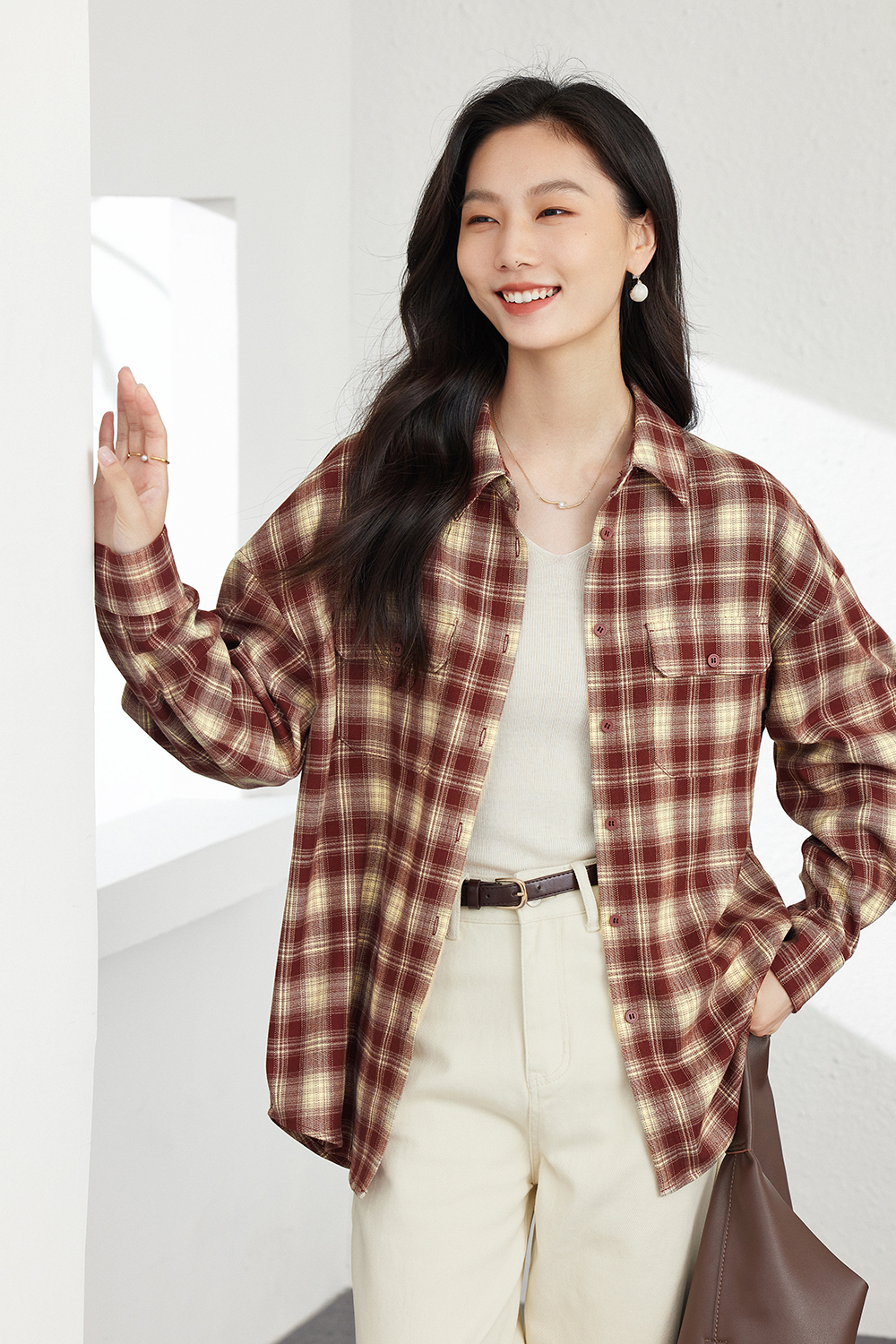 American Retro Plaid Shirt-VIMLYSTORE