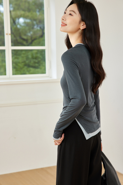 Faux Two-Piece Knitted Base Layer