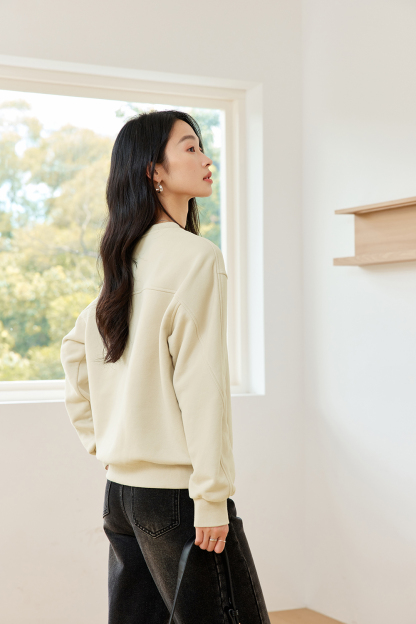 Casual Solid Color Warm Sweatshirt