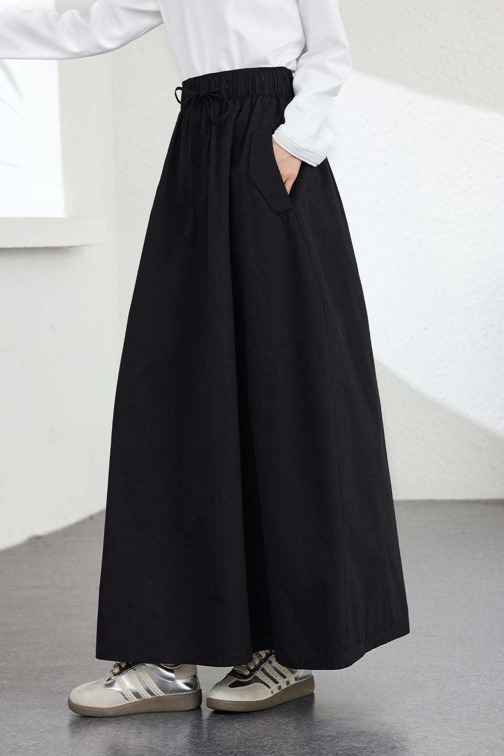 Simple Belted Skirt-VIMLYSTORE
