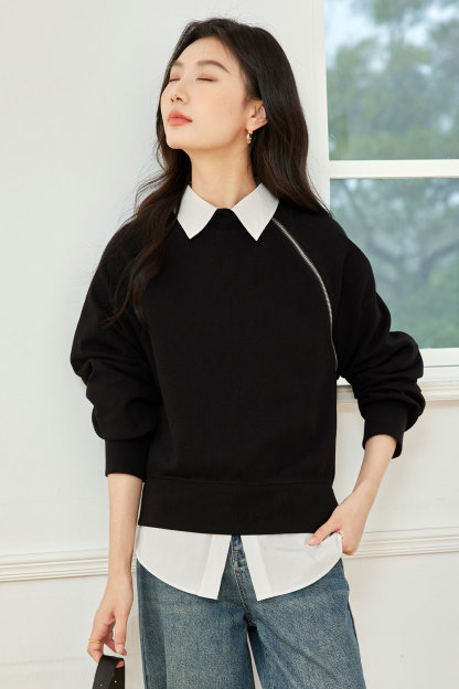 Structural Zipper Segmentation Sweatshirt