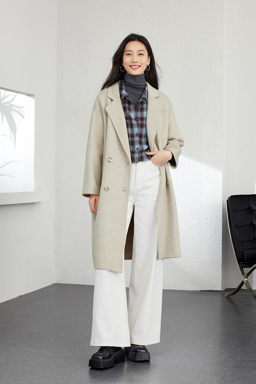 Minimalist Loose Woolen Coat