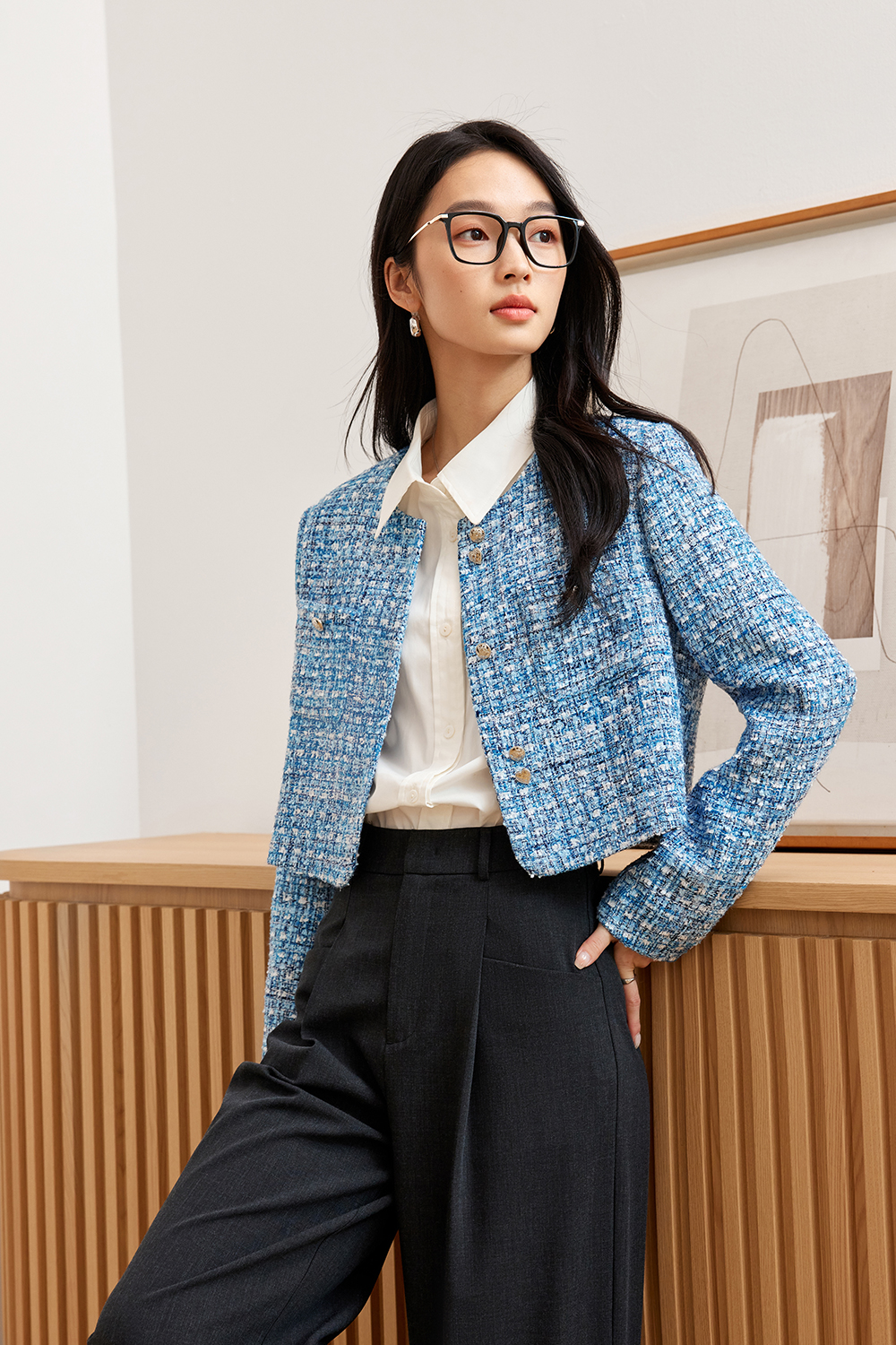 French Tweed Short Jacket-VIMLYSTORE