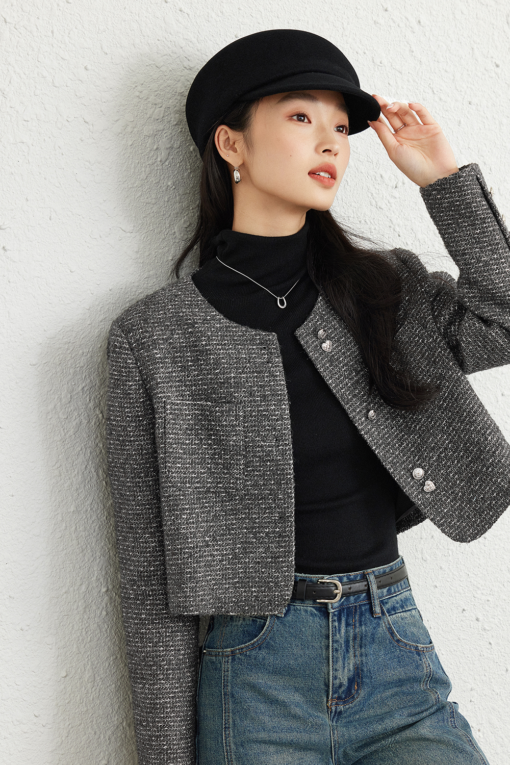 French Tweed Short Jacket-VIMLYSTORE