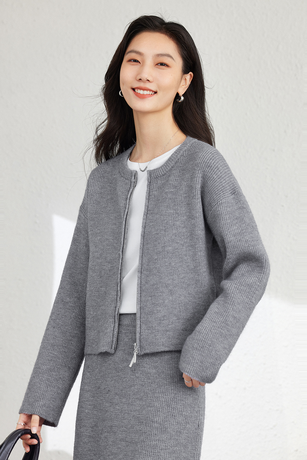 Simple And Relaxed Knitted Suit