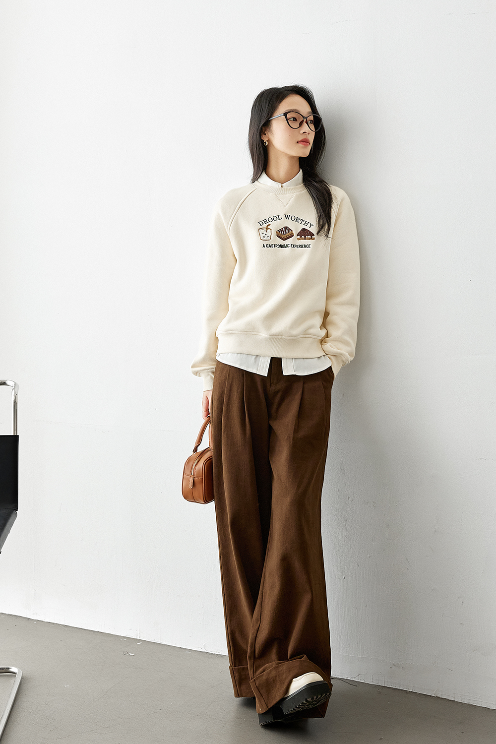 Cartoon Food Embroidered Sweatshirt