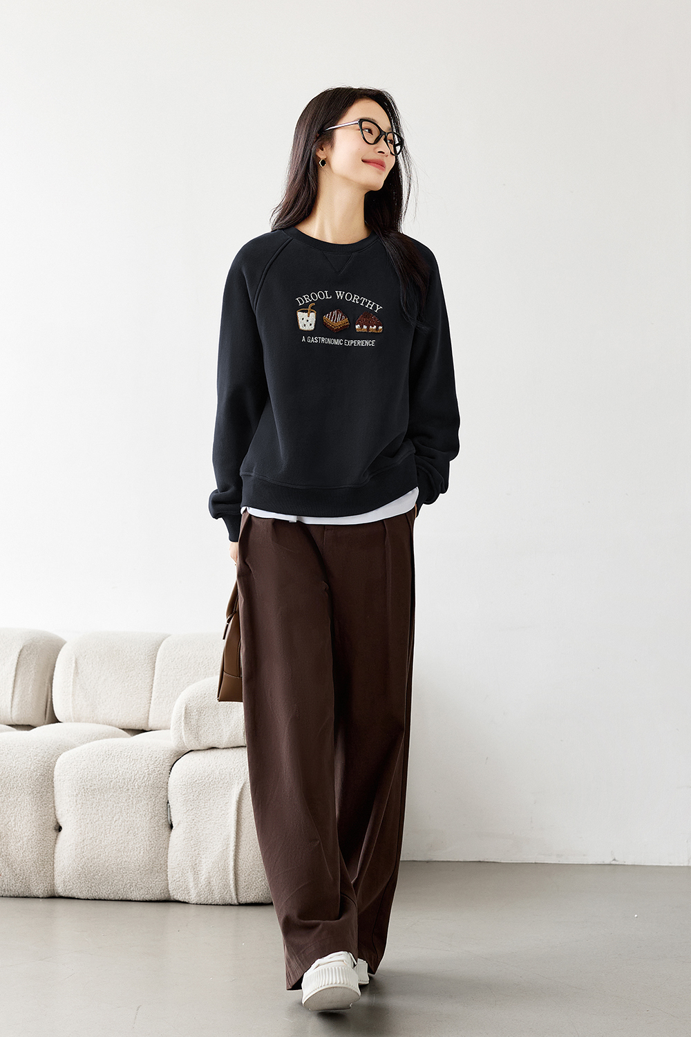 Cartoon Food Embroidered Sweatshirt