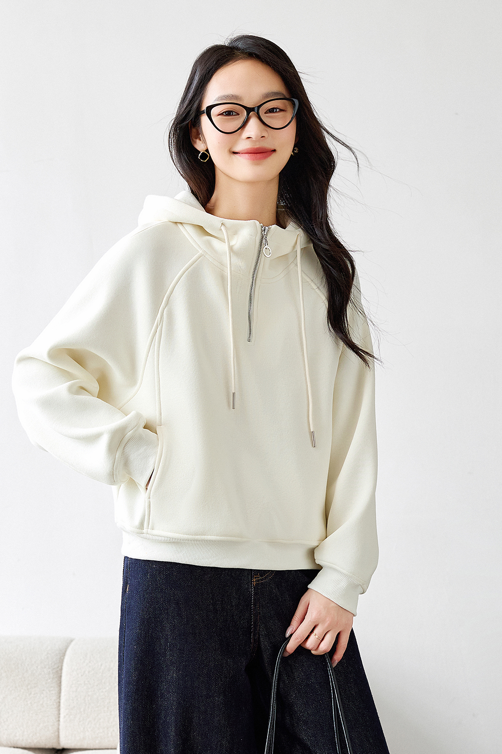 Fleece-Lined Thickened Hooded Sweatshirt
