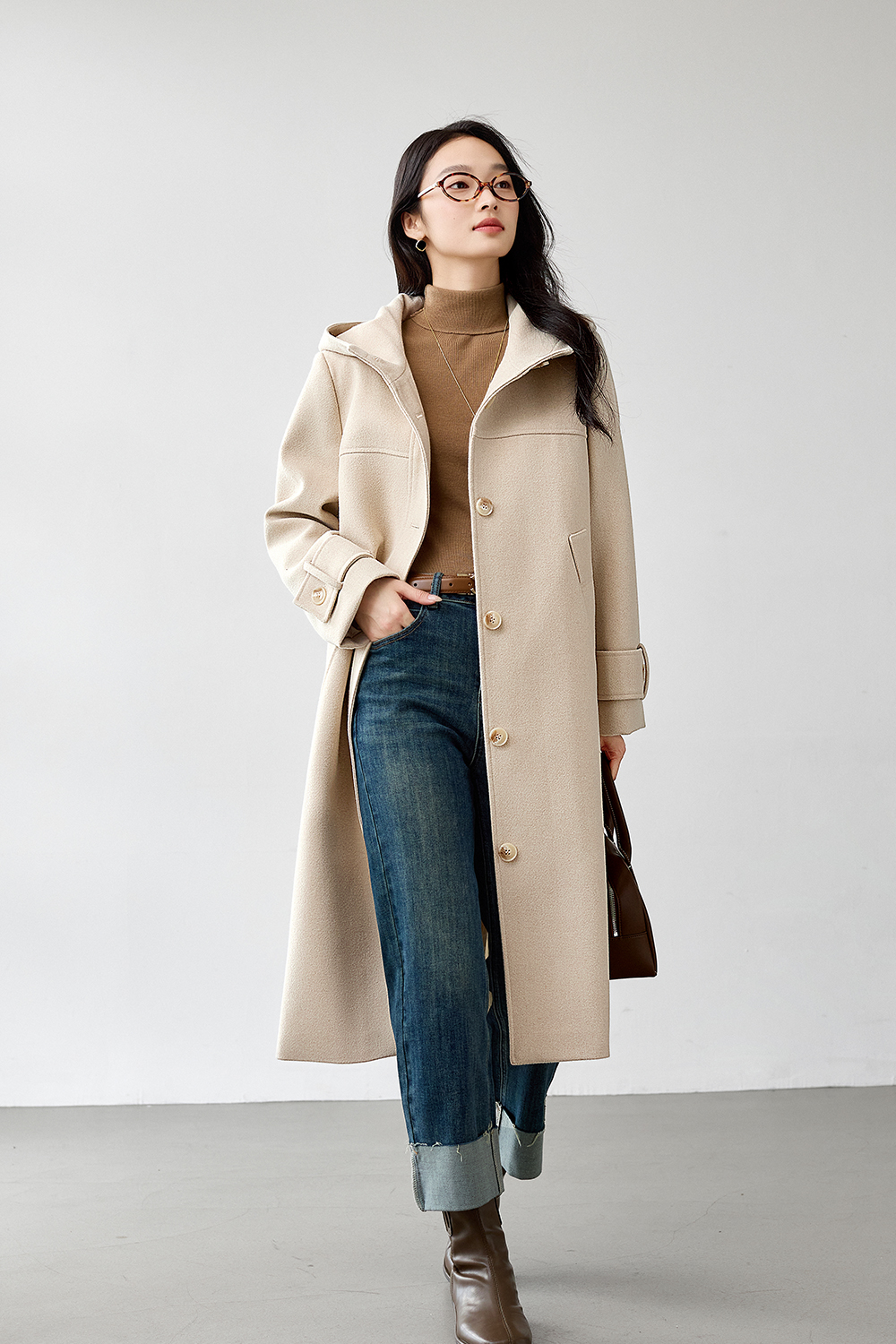 Solid Color Quilted Cotton-Padded Hooded Coat-VIMLYSTORE