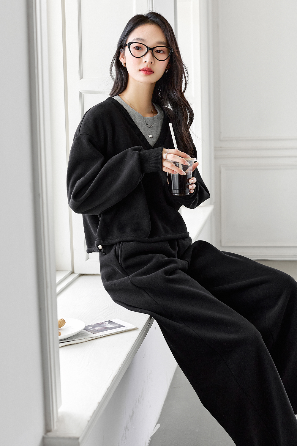 Fleece-Lined Thickened Simple Three-Piece Set