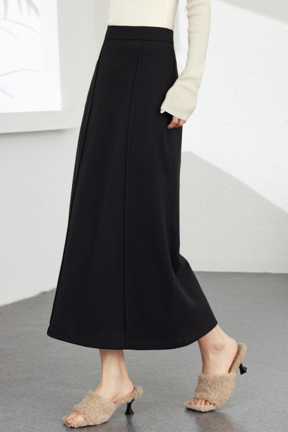 Simple Hip-Hugging Straight Skirt