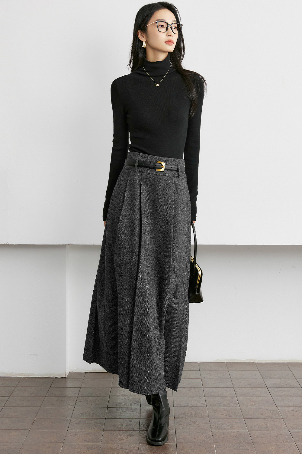 Fashionable Highwaisted Pleated Skirt-VIMLYSTORE