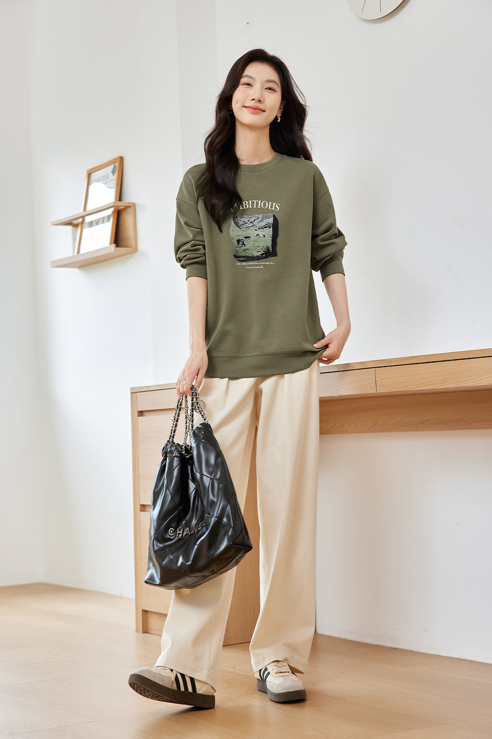 Cottonblend Printed Sweatshirt-VIMLYSTORE