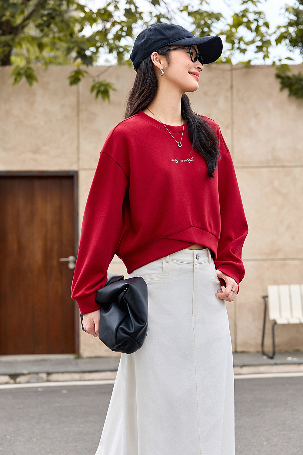 Letter Embroidered Casual Sweatshirt