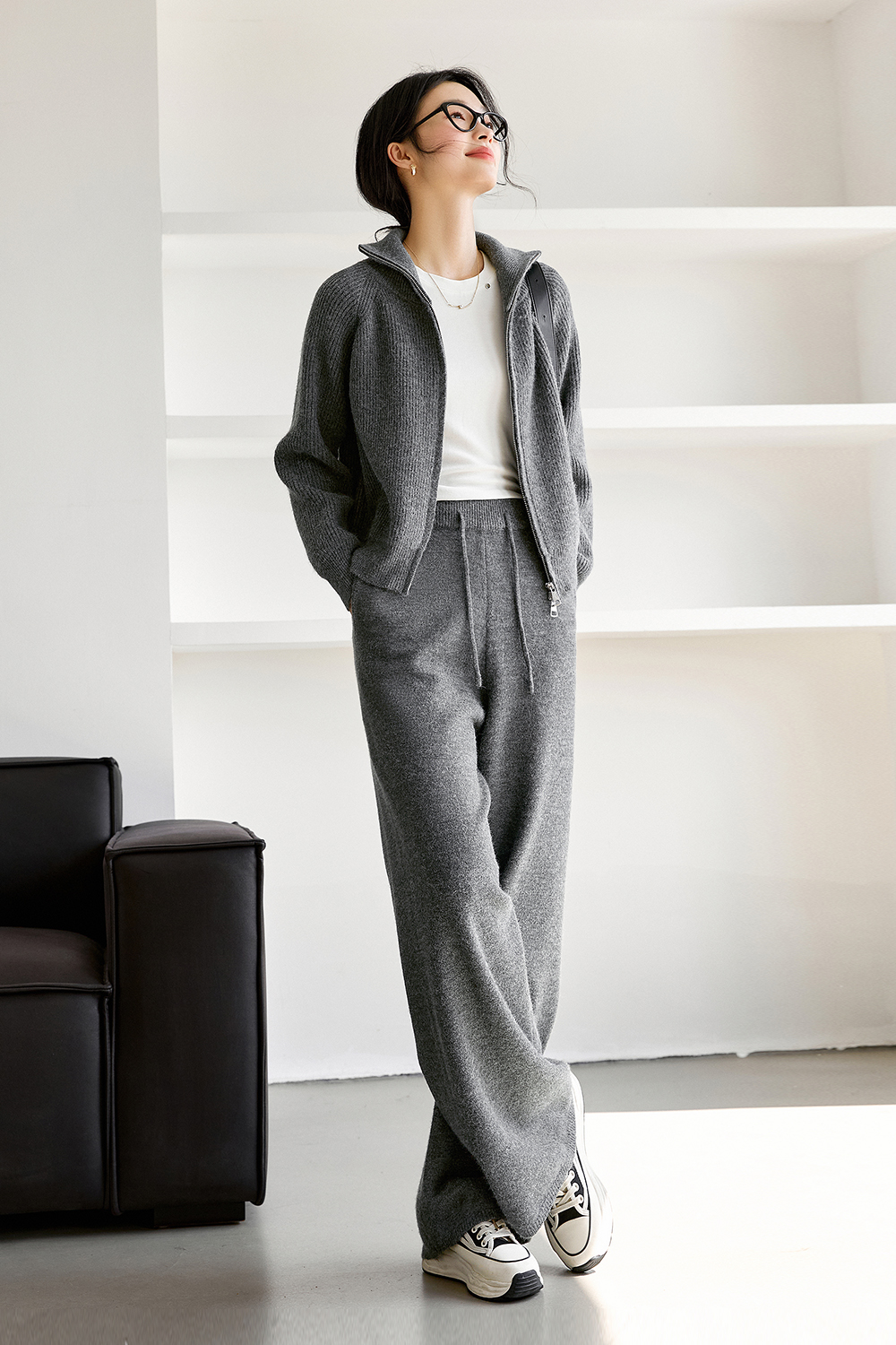 Simple Casual Knit Suit-VIMLYSTORE