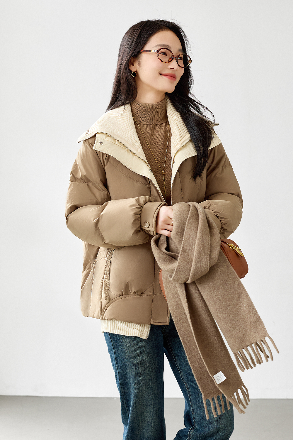 Fashionable White Duck Down Warm Down Jacket-VIMLYSTORE